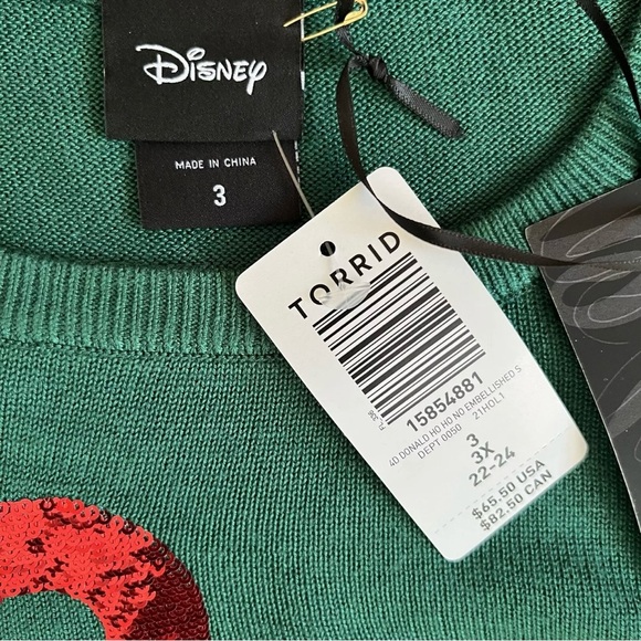 NWT Torrid Disney size 3X Donald Duck Ho Ho No sweater - Picture 3 of 10